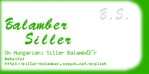 balamber siller business card